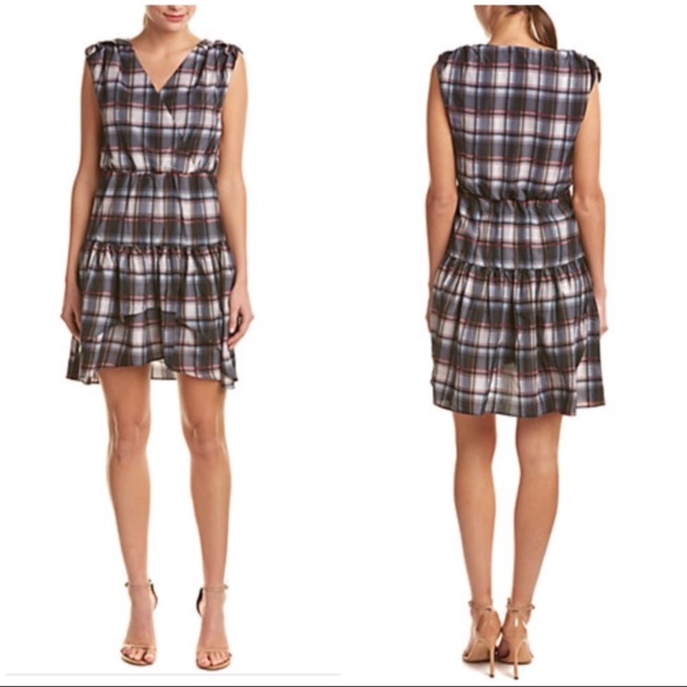 Ali & Jay plaid ruffle mini dress